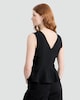 image 3 of F&F V Neck Peplum Hem Top in Black