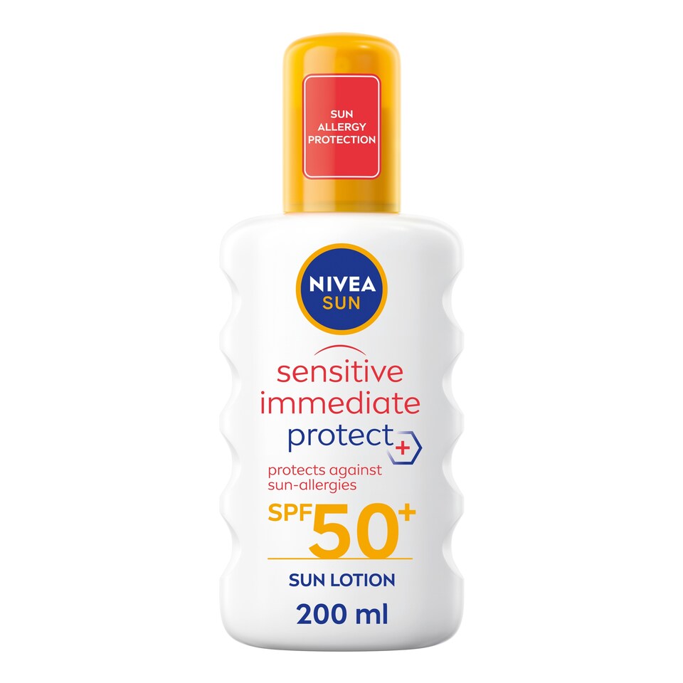 image 1 of NIVEA SUN Sensitive Immediate Protect Sun Lotion SPF 50+ 200ml