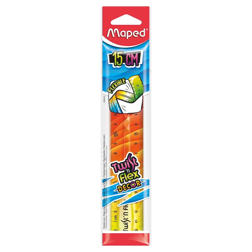 Ruler, plastic, 15 cm, MAPED "Twist`n Flex Decor"