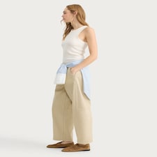 F&F Seam Detail High Rise Barrel Leg Jeans in Ecru