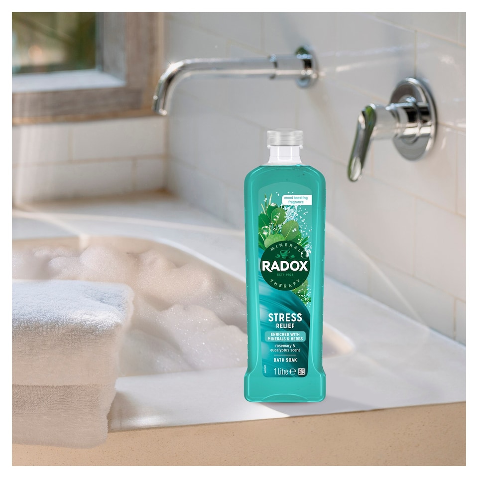 image 1 of Radox Stress Relief Bath Soak Bubble Bath 1L
