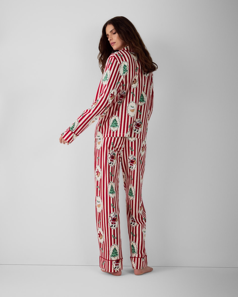 image 1 of Christmas Pure Cotton Striped Matching Family Pyjama Set in Multi Red