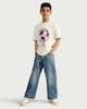 image 2 of F&F Boys Pure Cotton Oversized Football T-Shirt in Cream