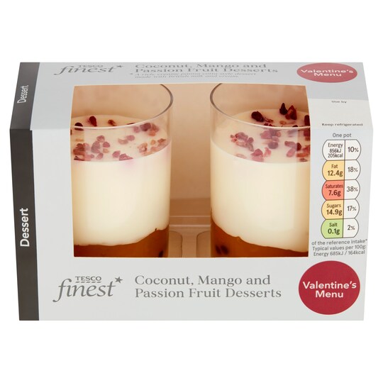 Tesco Finest 2 Coconut Mango, Passion Fruit Dessert 250G Tesco Groceries