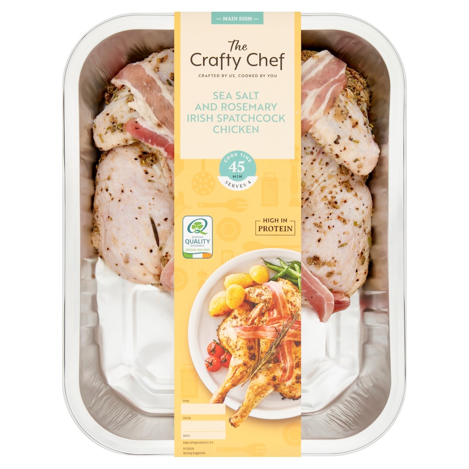 The Crafty Chef Sea Salt and Rosemary Irish Spatchcock Chicken 1.165kg