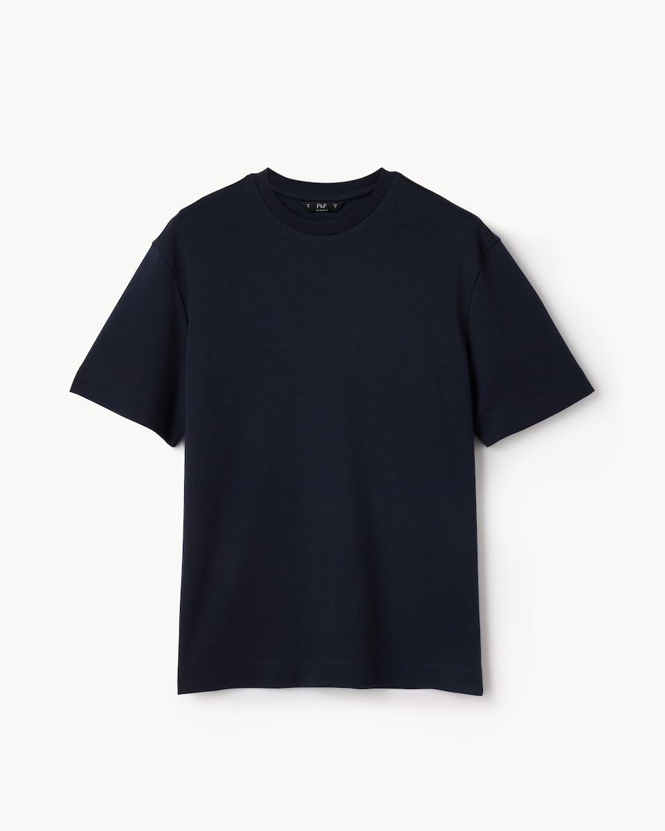 image 1 of F&F Pure Cotton Relaxed Fit T-Shirt in Navy
