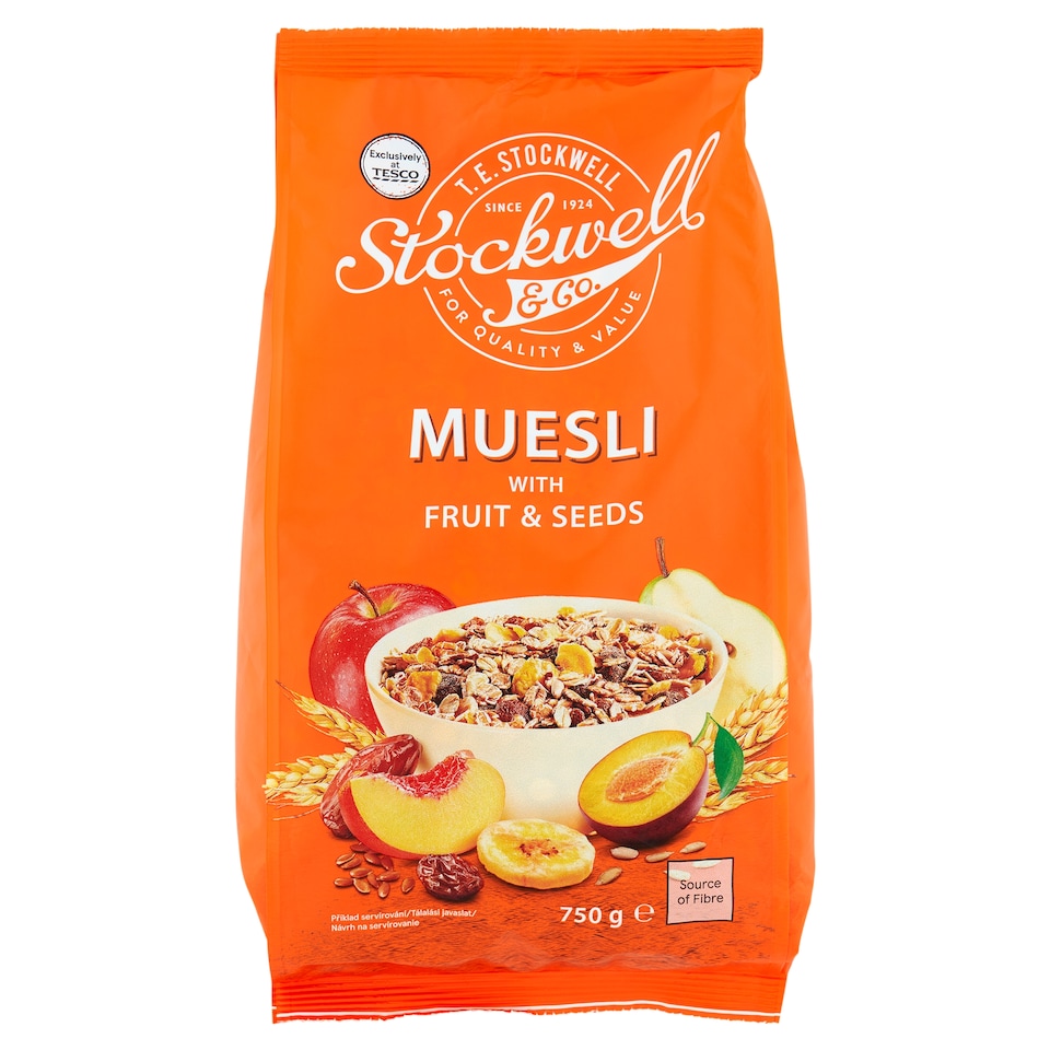 Stockwell & Co. gabonapehely aszalt gyümölcsökkel, édesített banánchips darabokkal 750 g