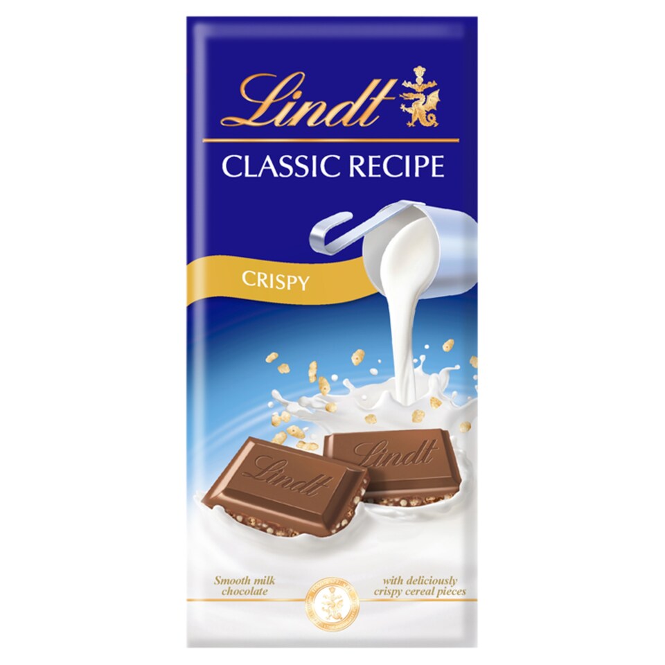 Lindt Classic Recipe Crispy Milk Chocolate Bar 125G
