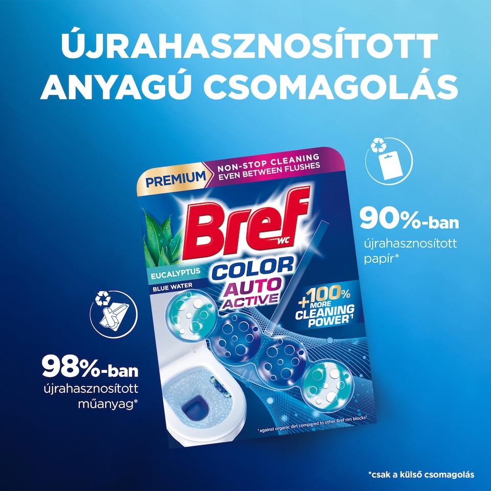 image 1 of Bref Color Auto Active Chlorine + Eucalyptus Toilet Block 4 x 50 g