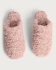 image 2 of F&F Borg Textured Hard Sole Backless Slippers in Pink