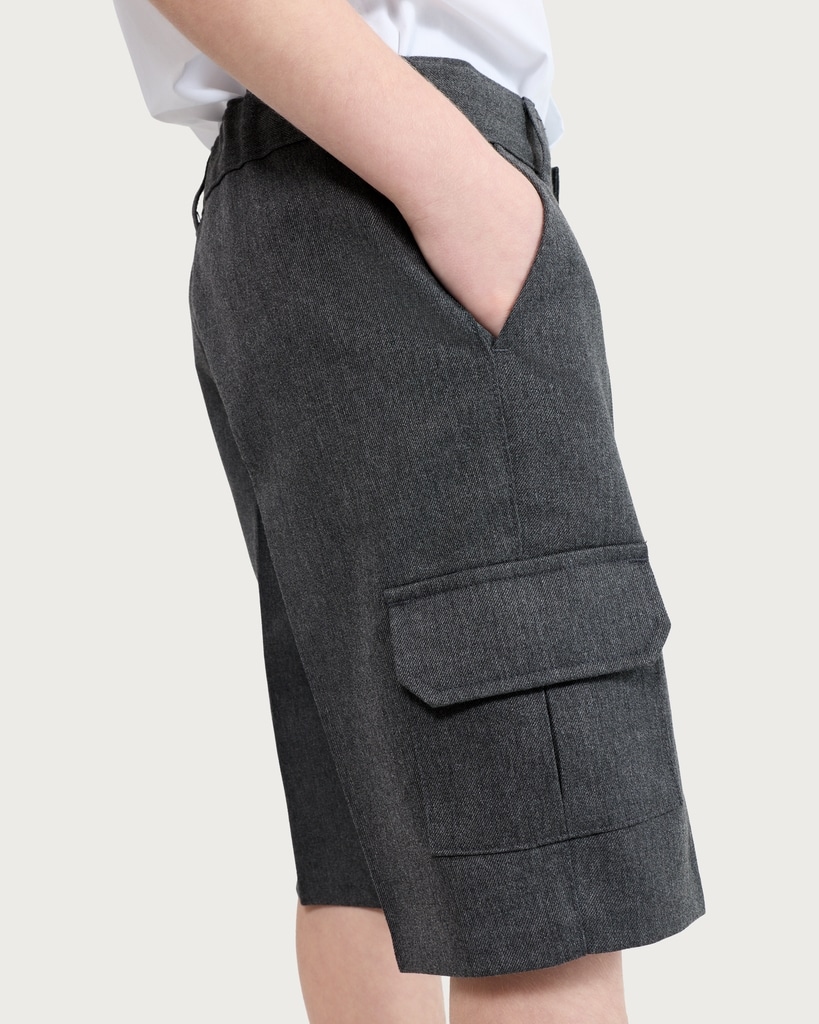 F&F School Boys 2-Pack Cargo Shorts in Grey