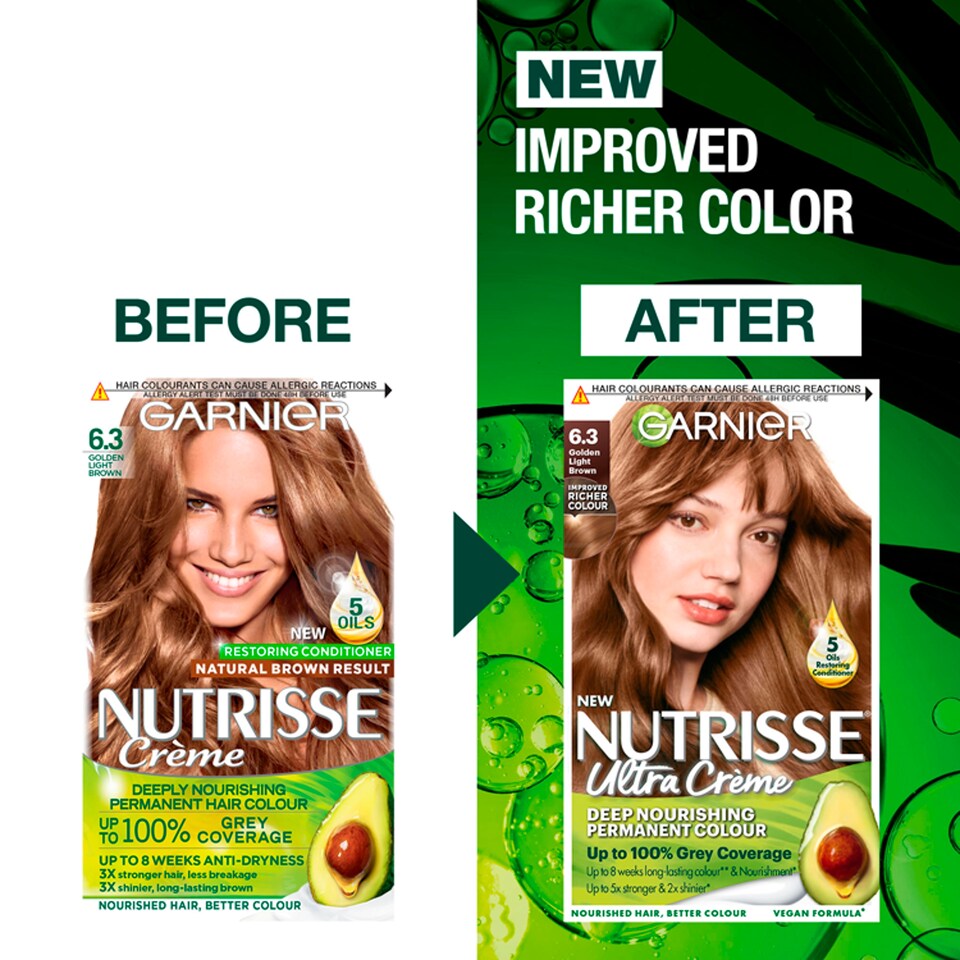 image 1 of Garnier Nutrisse 6.3 Golden Light Brown Prmt H/Dye
