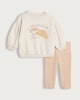 image 1 of F&F Baby 2-Piece Le Petit Club Sweatshirt and Legging Set in Neutral