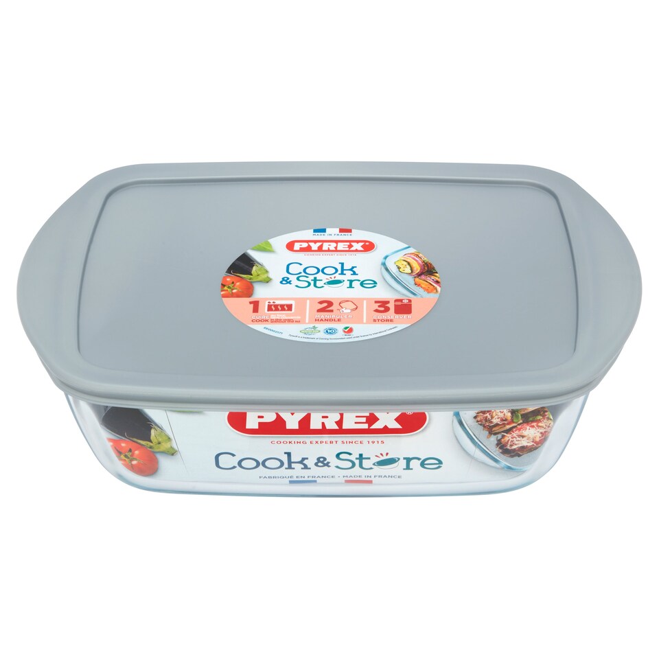 Pyrex Rectangle Dish Plus Lid Silver 2.5L