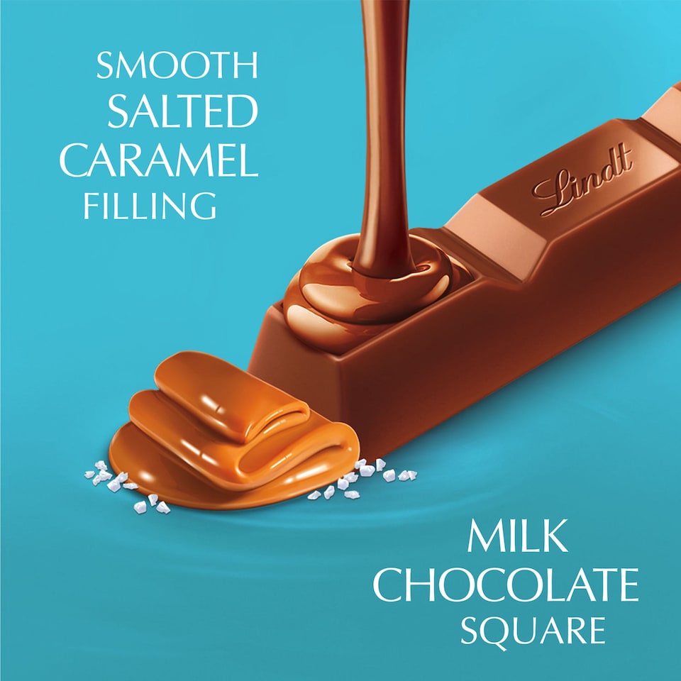image 1 of Lindt Lindor Salted Caramel Milk Chocolate Bar 38G