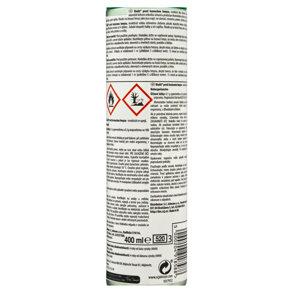 obrázok 1 z Biolit Proti lezúcemu hmyzu 400 ml