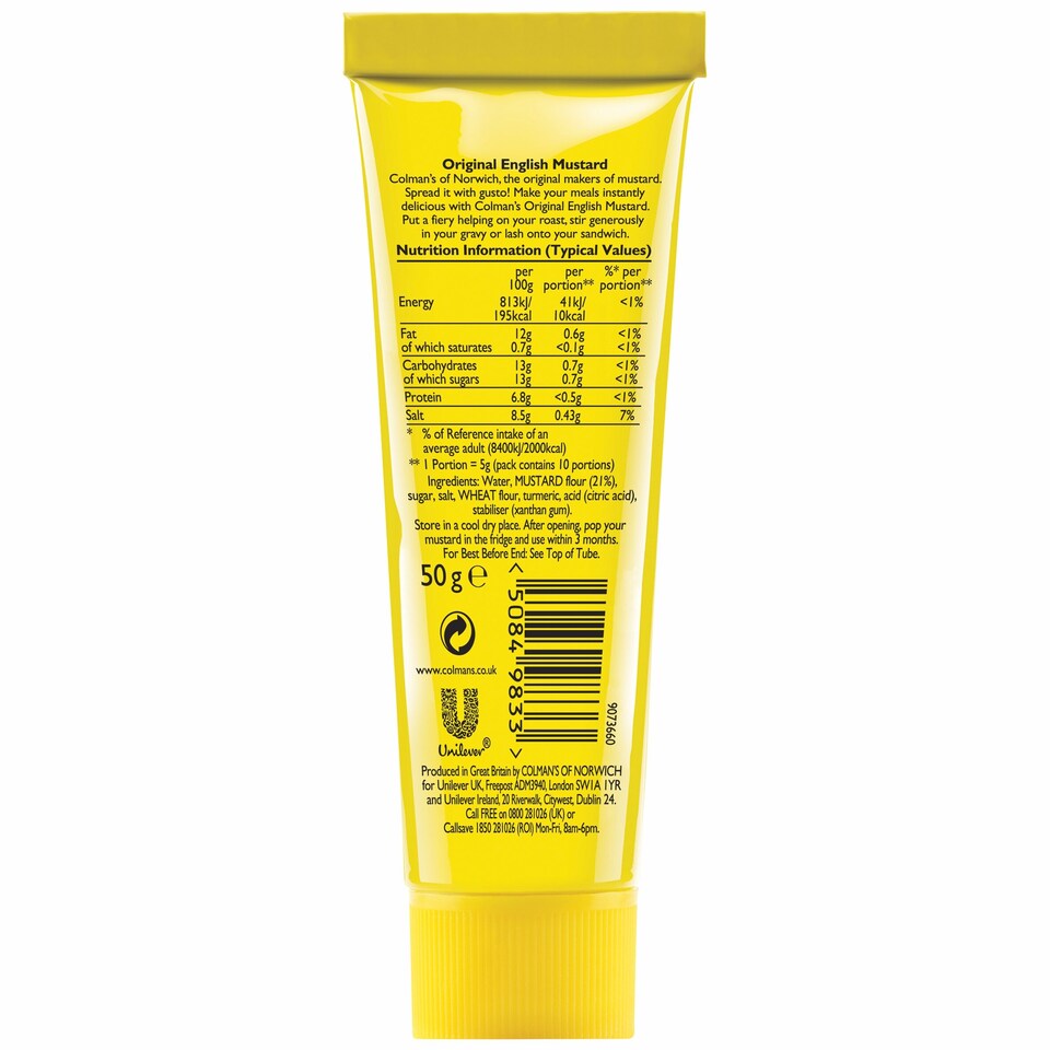 image 1 of Colman's Original English Mustard Tube 50G