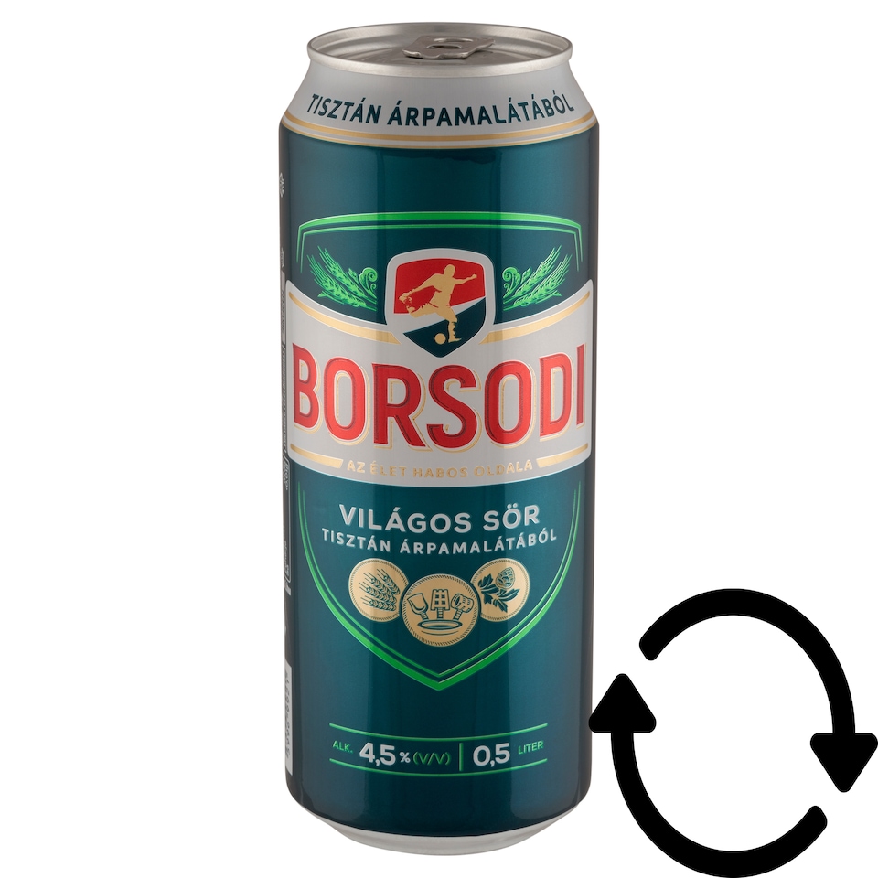 Borsodi világos sör 4,5% 0,5 l