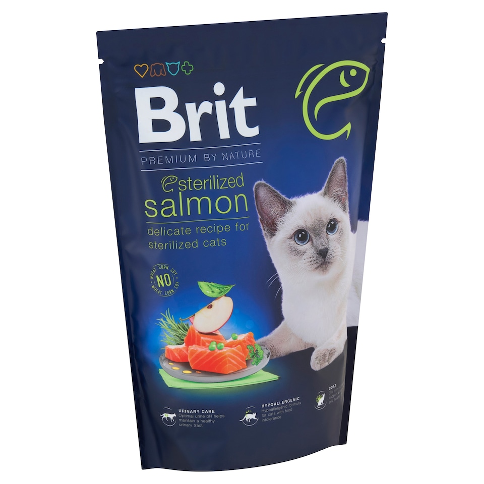 Obrázek 1 pro produkt Brit Premium by Nature Sterilized Salmon kompletní krmivo pro kočky 800g