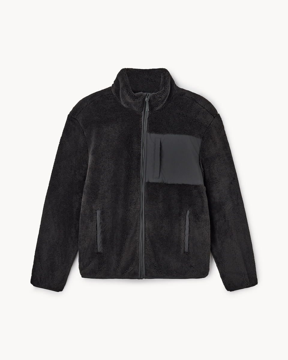 image 1 of F&F Active EVERYHOUR Borg Zip Through Fleece  in Black