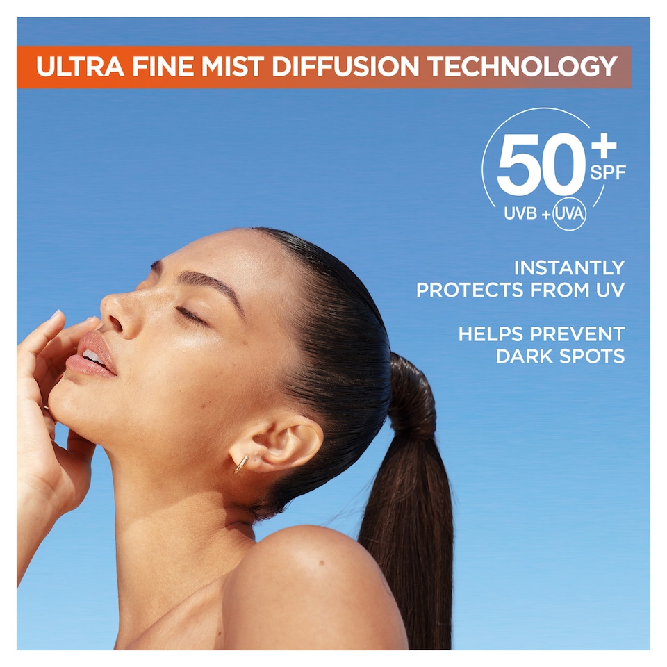 image 1 of Garnier Skin Active Vitamin C Over Make-up UV Mist Invisible SPF50+ 75ml