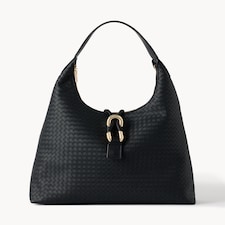 SACHA Woven Shoulder Bag in Black