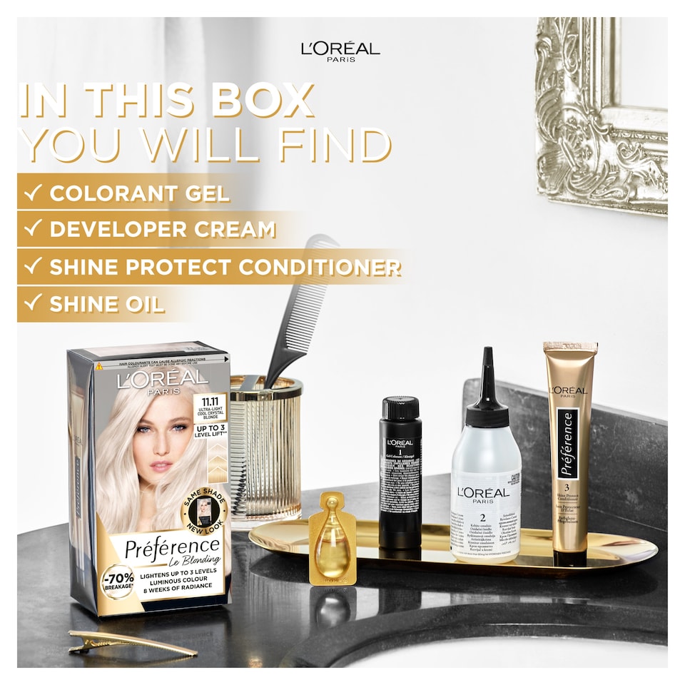 image 1 of L'Oreal Paris Preference 11.11 Venice Ultra-Light Crystal Blonde Permanent Hair Dye