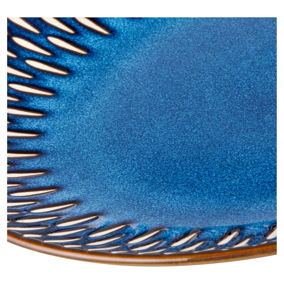 image 1 of F&F Home Azzurra Etched Dinner Plate