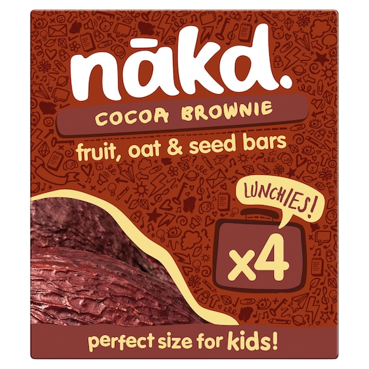 Nakd Lunchies Cocoa Brownie Bars 4 X 21G Tesco Groceries