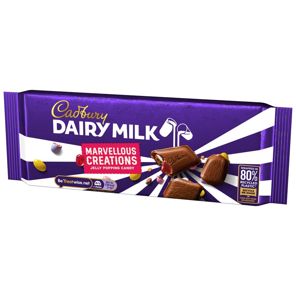 image 1 of Cadbury Marvellous Creations Jelly Pop Candy Chocolate Bar 160g