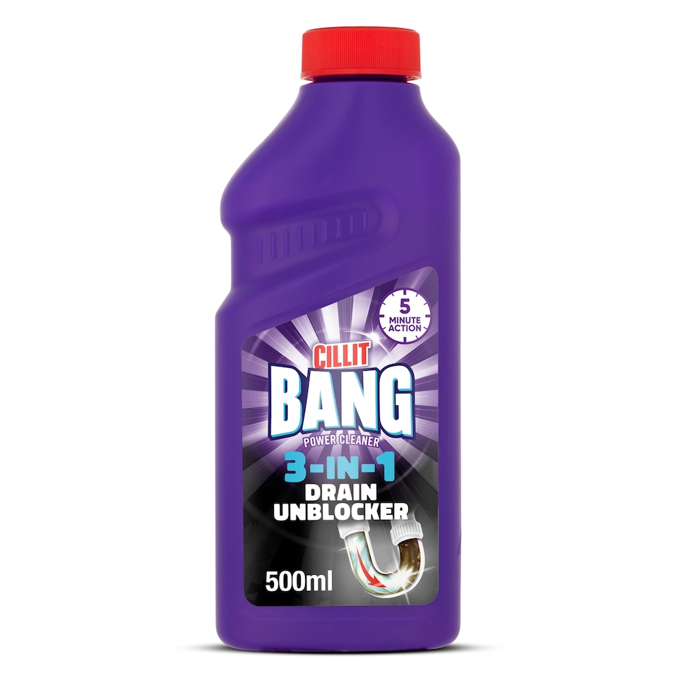 image 1 of Cillit Bang 3-IN-1 Drain Unblocker 500ml 