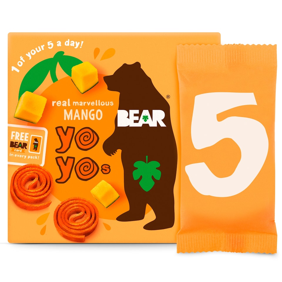 image 1 of Bear Pure Fruit Yoyos - Mango 5 x 20g