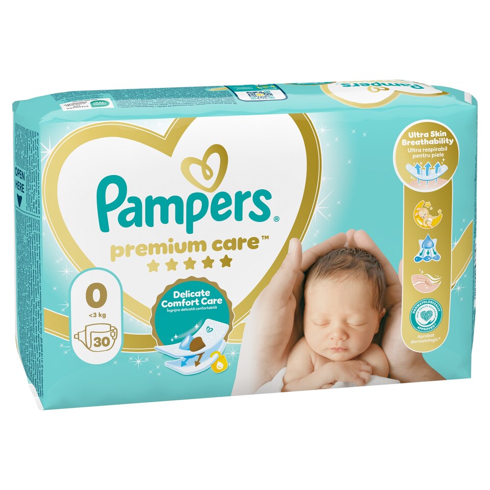 Pampers Premium Care, Méret: 0, 30 Pelenka, <3kg  1. kép