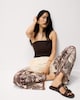 image 2 of The F&F Edit Leaf Print Wide Leg Trousers in Multi Red