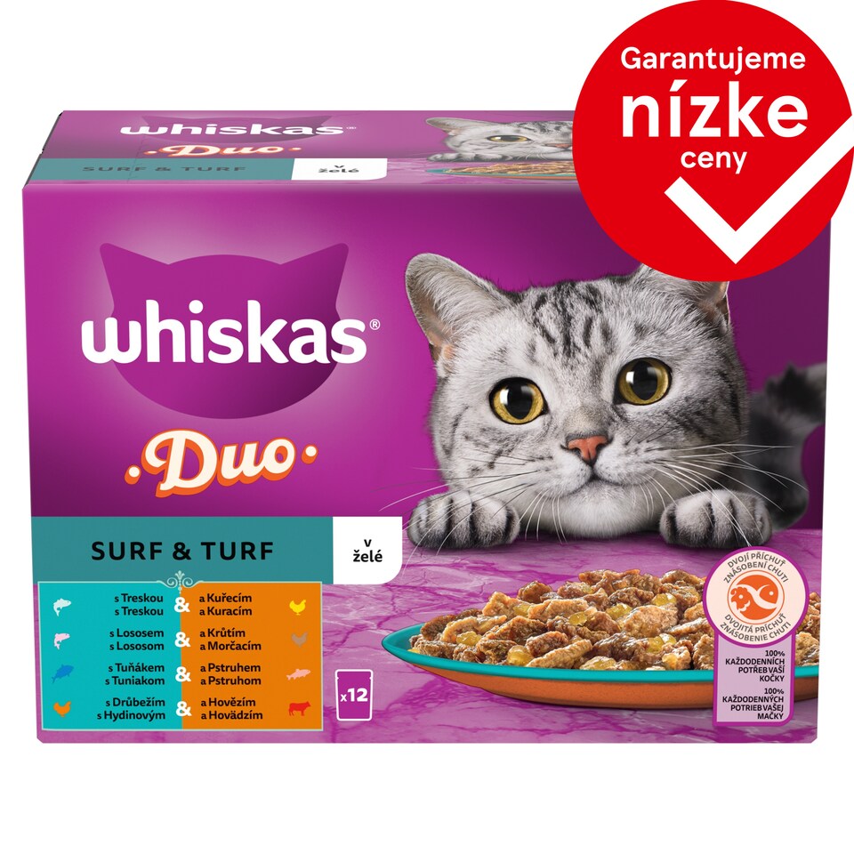 Whiskas Duo Surf & Turf v želé 12 x 85 g (1,02 kg)