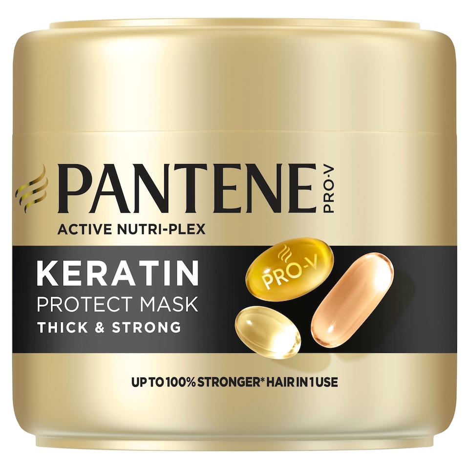 Pantene Thick & Strong Keratin Protect hajpakolás 300ml vékony szálú, elgyengült hajra