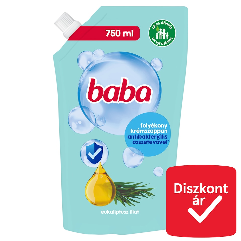 Baba Eucalyptus Scent Liquid Cream Soap with Antibacterial Ingredient 750 ml