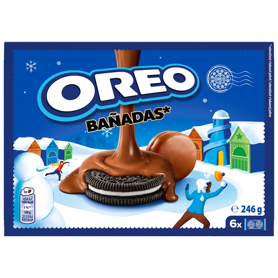 image 1 of OREO Enrobed with chocolate-flavoured coating Cocoa Sandwich Cookies 6 packs of 2 cookies 246 g