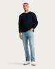 image 2 of F&F Cotton Rich Textured Crew Neck Sweatshirt in Navy