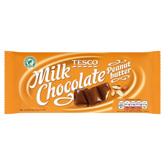 Tesco Peanut Butter Milk Chocolate 150g Tesco Groceries