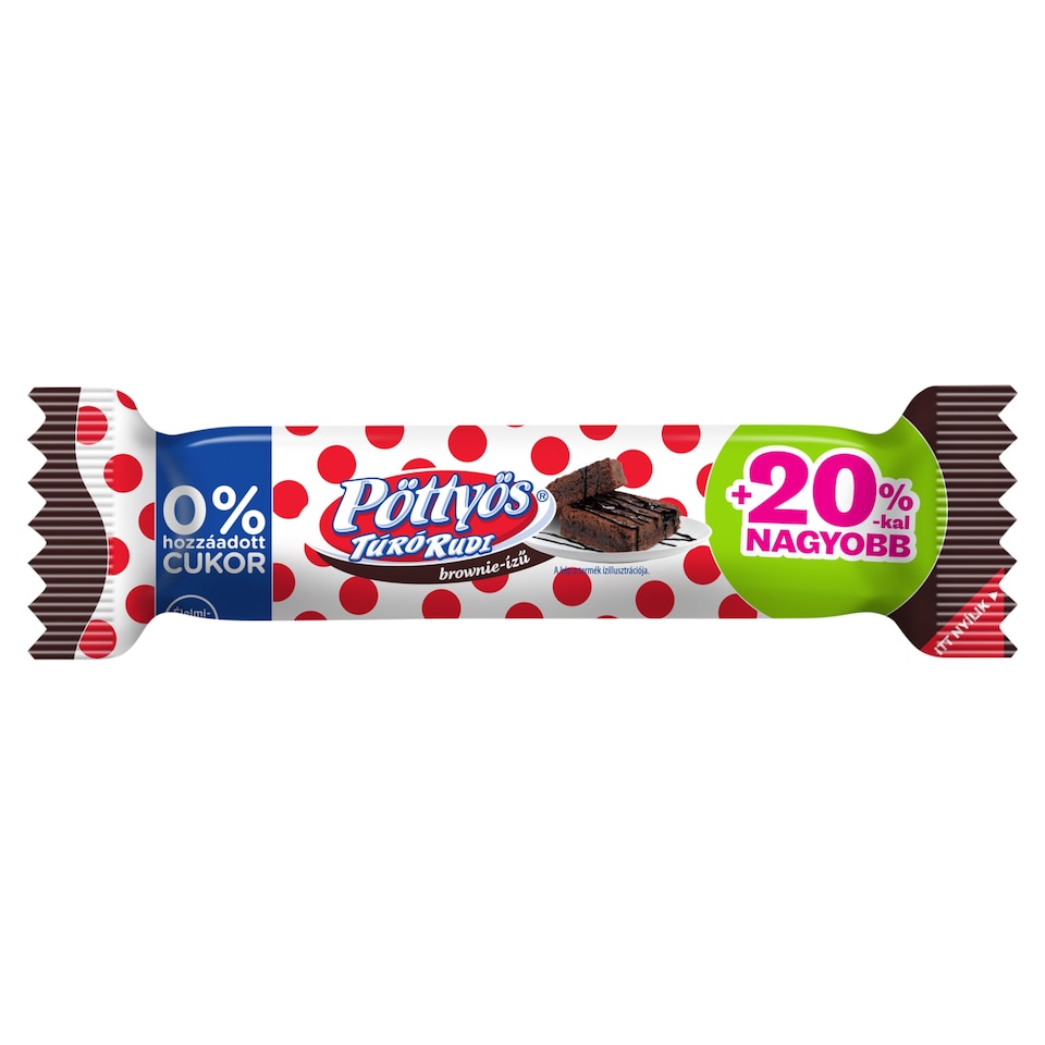 Pöttyös Túró Rudi brownie-ízű túródesszert kakaós étbevonattal, édesítőszerekkel 42 g