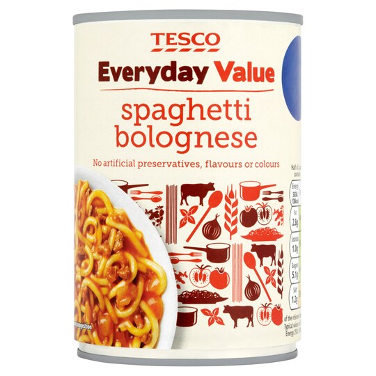 Tesco Everyday Value Spaghetti Bolognese 400G Tesco Groceries