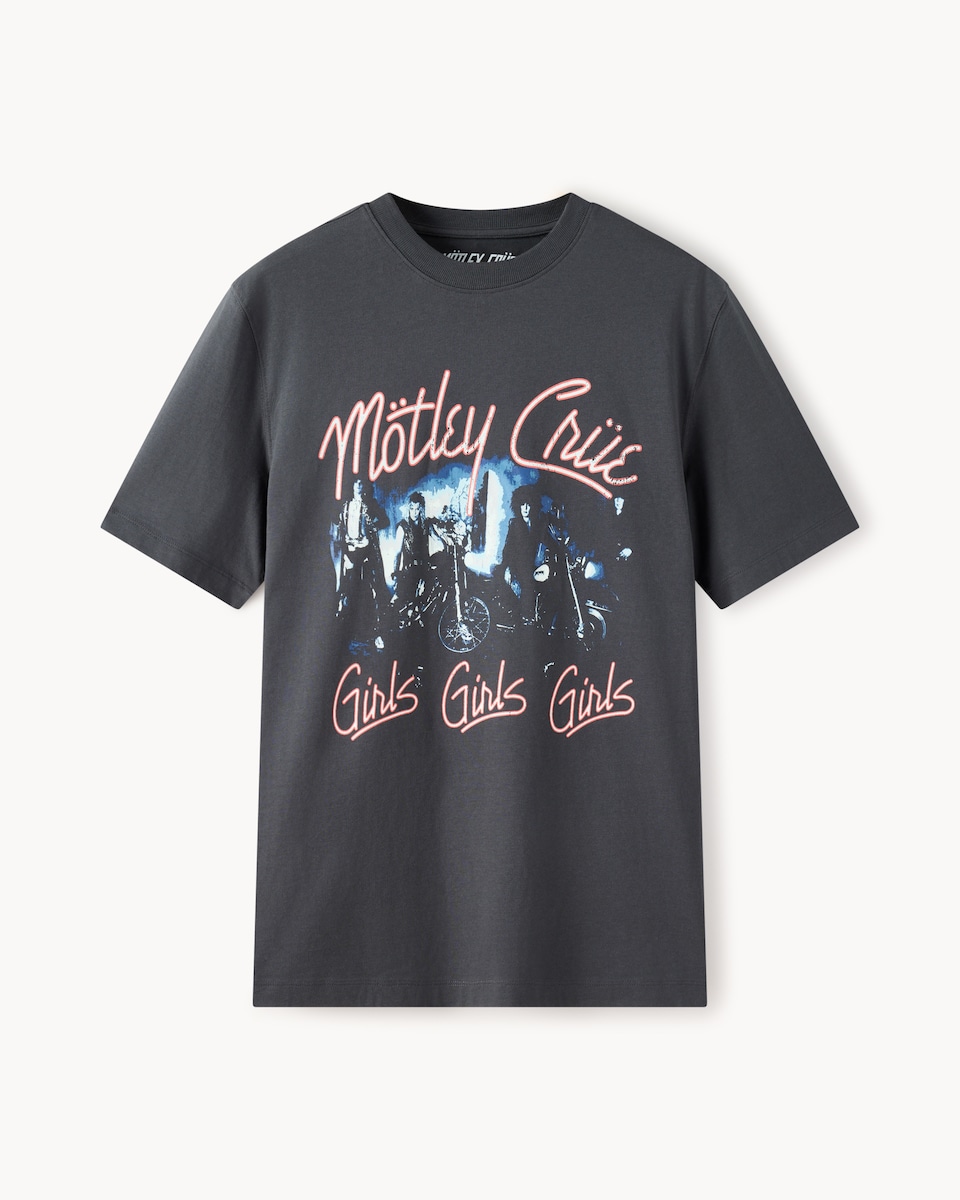 image 1 of Mötley Crüe Pure Cotton T-Shirt in Grey