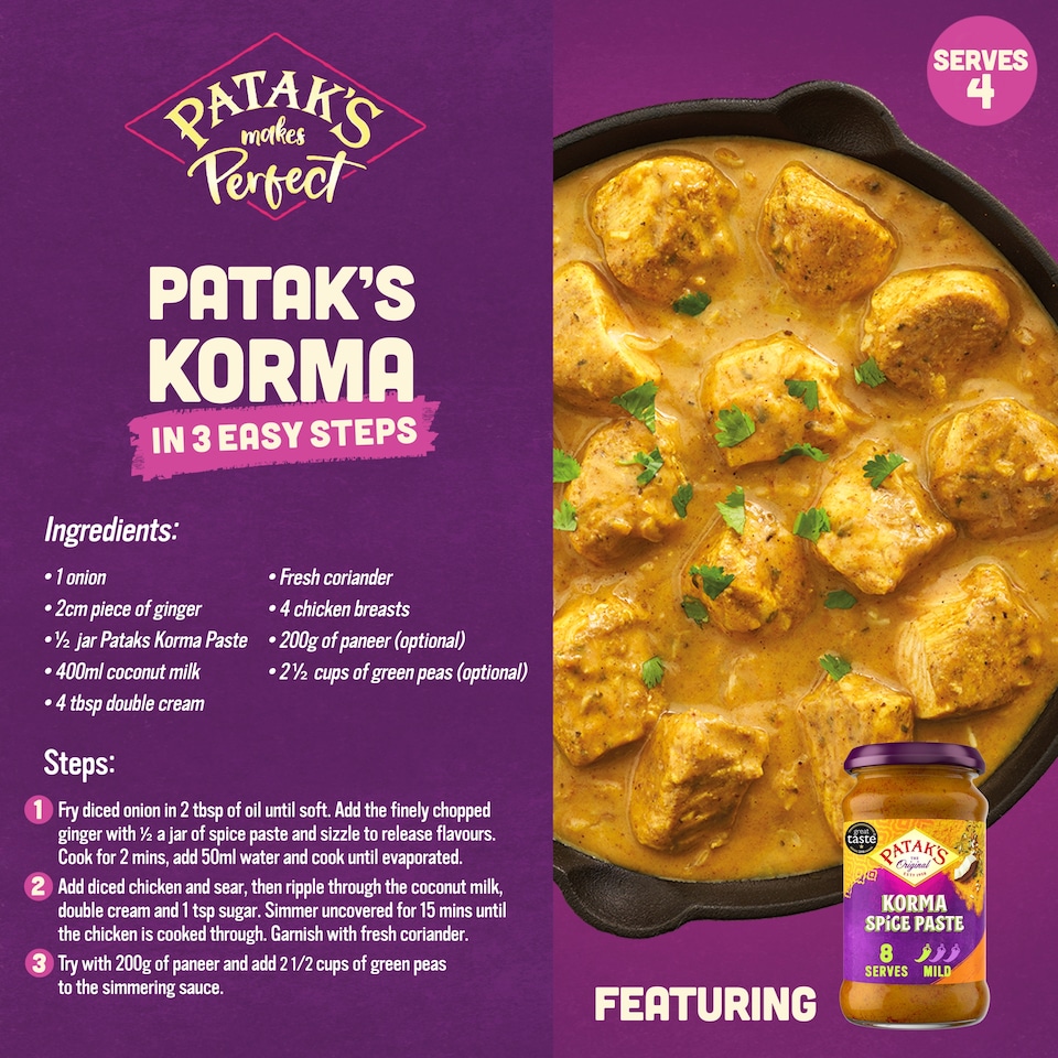image 1 of Patak's Korma Spice Paste 290g