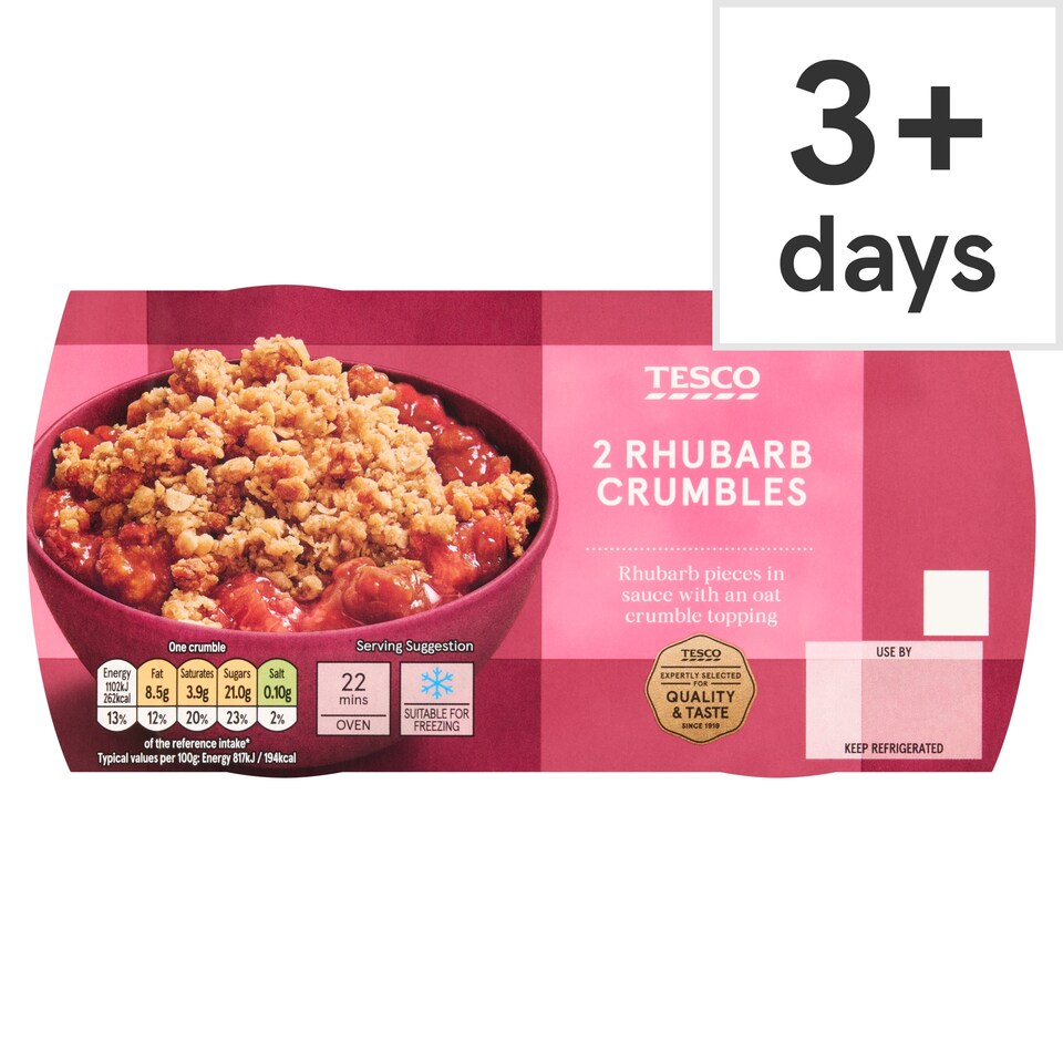 Tesco 2 Rhubarb Crumbles 270g 