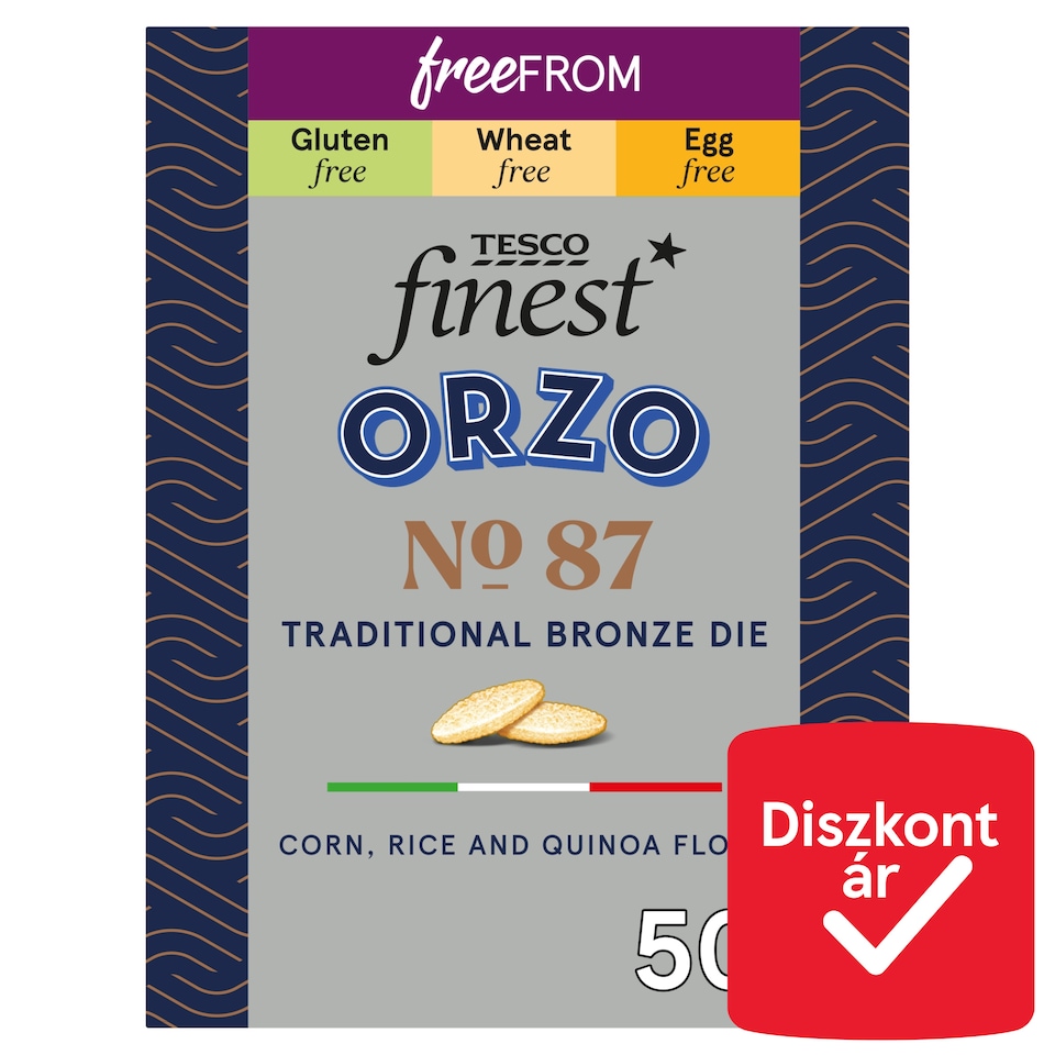Tesco Finest Free From Orzo gluténmentes, tojásmentes, rizsszem alakú száraztészta 500 g