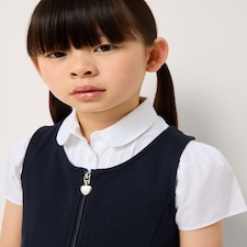 F&F School Girls 2-Pack Cotton Rich Pinafore Dresses in Navy