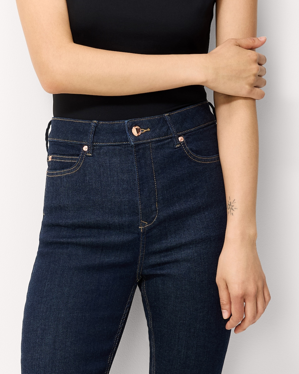 image 1 of F&F Contour FREEFIT® High Rise Skinny Jeans in Navy