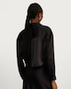 image 4 of F&F Satin Pocket Detail Cropped Button Up Shirt in Black