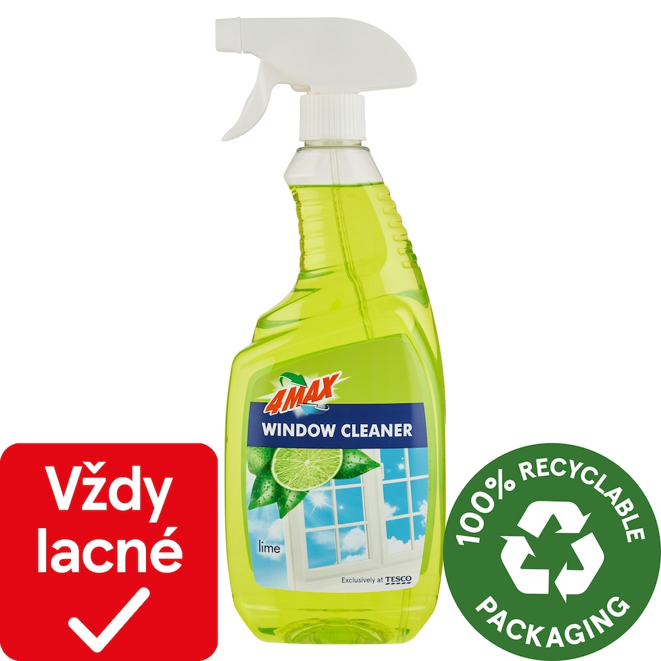 4MAX Lime čistiaci prostriedok na okná 750 ml